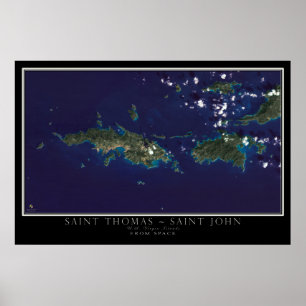 Poster Rua Thomas e Rua John Virgin Islands Mapa por Saté