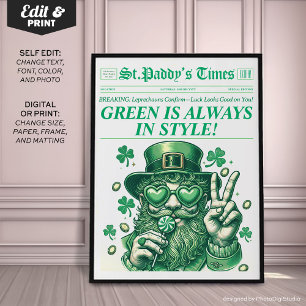 Poster Rua Trendy. Patricks Wall Art Retro Newpaper Impre