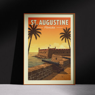 Poster Rua Vintage, Augustine, Flórida
