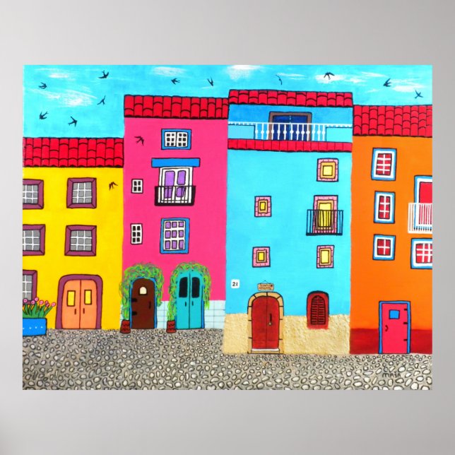 Póster Ruas Cobblestone da Sardenha (Frente)