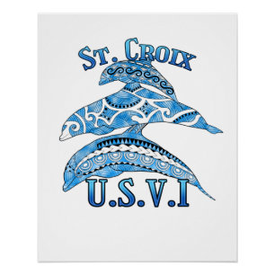 Póster Ruas. Croix USVI Vacinação - Golfinhos Tribais