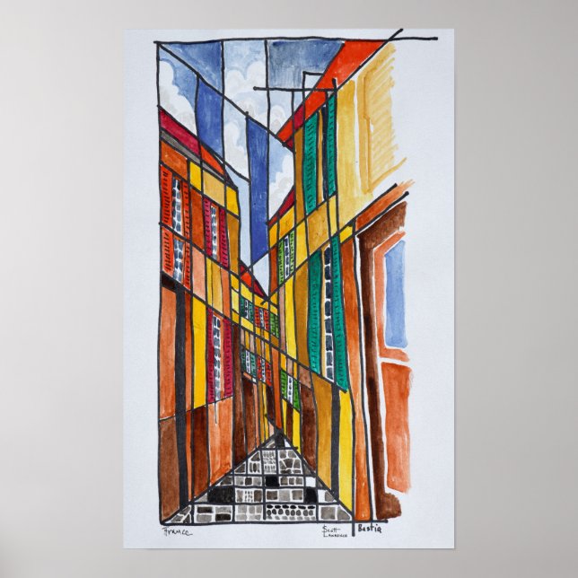 Poster Ruas de Bastia | Córsega, França (Frente)
