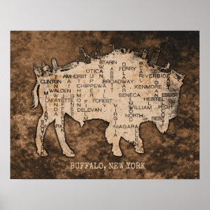 Póster Ruas de Buffalo Wall Art por RMB Art & Design