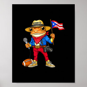 Poster Ruas de música de sapo Coqui de Porto Rico Futebol