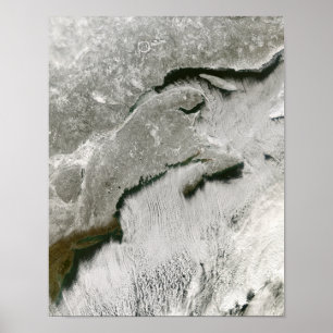 Póster Ruas de neve e nuvens