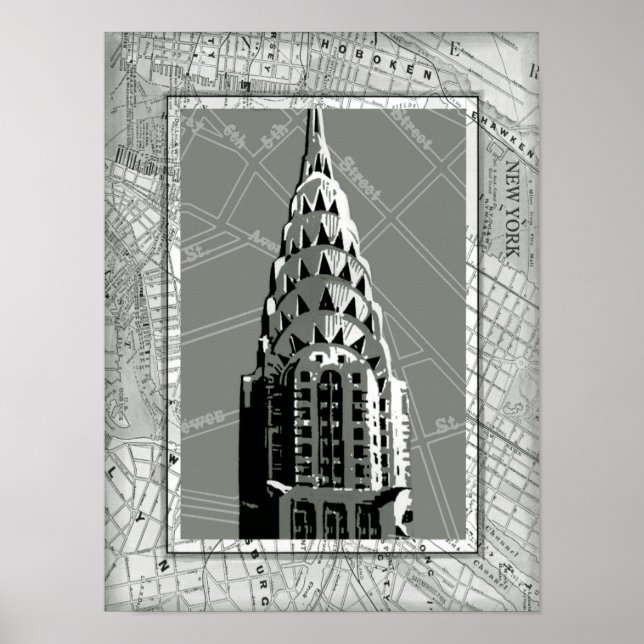 Poster Ruas de Nova Iorque com o Empire State Building (Frente)