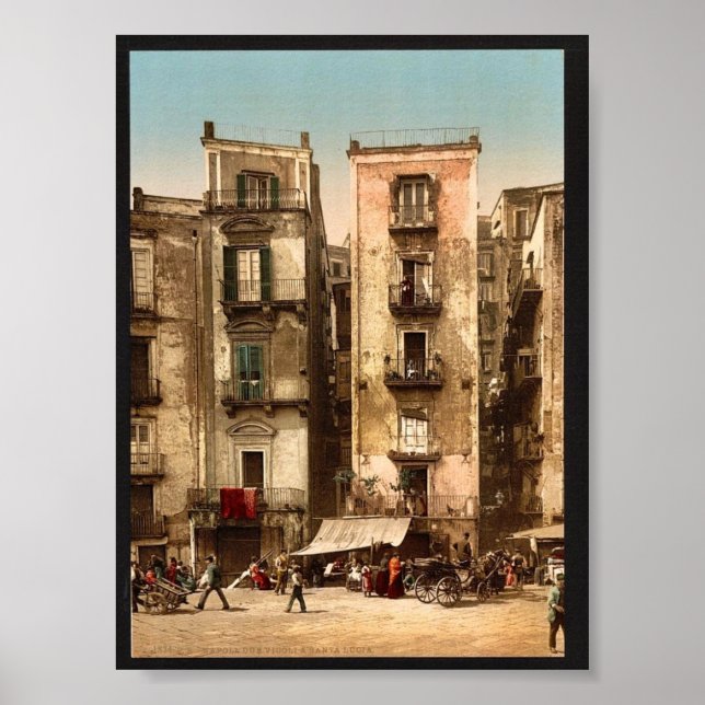 Poster Ruas estreitas, Nápoles, Itália - Fotografia cláss (Frente)