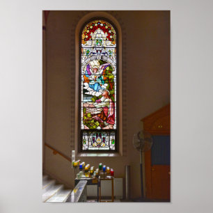 Poster Ruas. Fidelis Stainis Glass Window, Victoria, Kans