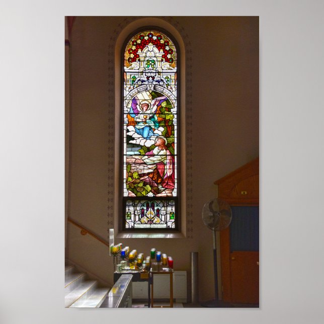 Poster Ruas. Fidelis Stainis Glass Window, Victoria, Kans (Frente)