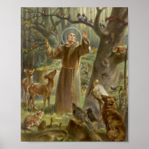 Poster Ruas. Francisco de Assis pregando aos animais Impr