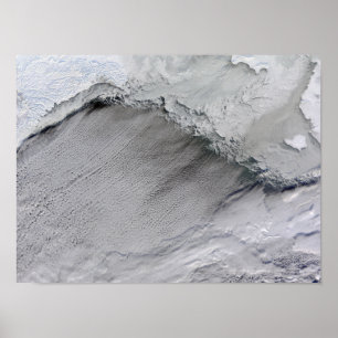 Póster Ruas marítimas de gelo e nuvens no Mar de Bering