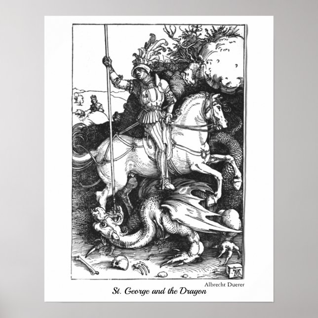 Poster Ruas medievais, George e o Dragão Coloração Adulta (Frente)