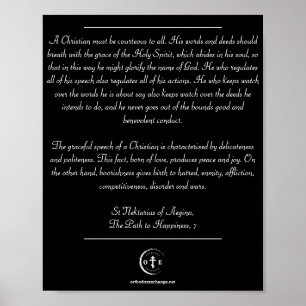 Poster Ruas Nektarios Sobre Comportamento Cristão