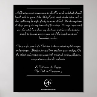 Poster Ruas Nektarios Sobre Comportamento Cristão