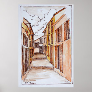 Poster Ruas Santo-Tropez  Riviera, França