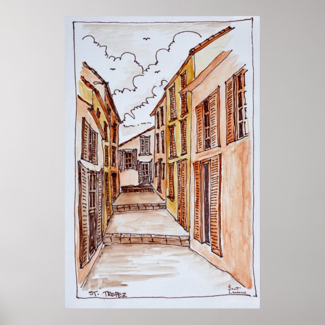 Poster Ruas santo-Tropez | Riviera francesa, França (Frente)