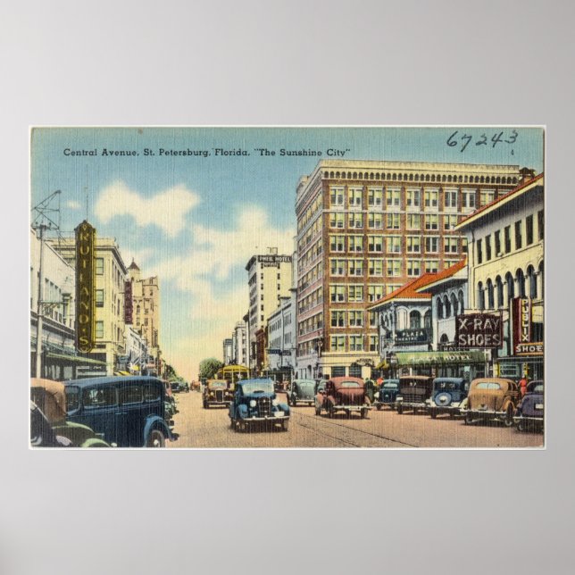 Poster Ruas Vintage. Petersburg Flórida (Frente)