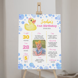 Poster Rubber Duck Girl Primeiro Sinal de Aniversário