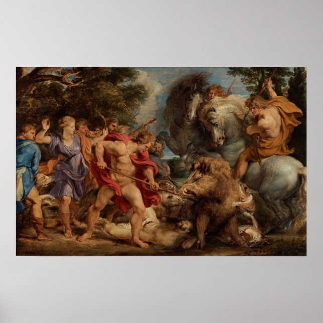 Poster Rubens - Caça ao Javali de Calidão (Frente)