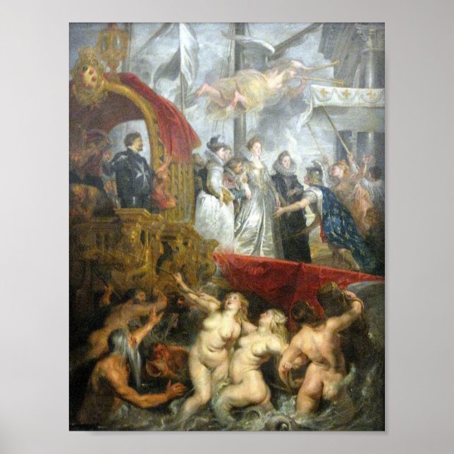 Poster Rubens - Chegada da Rainha em Marselha (Louvre) (Frente)
