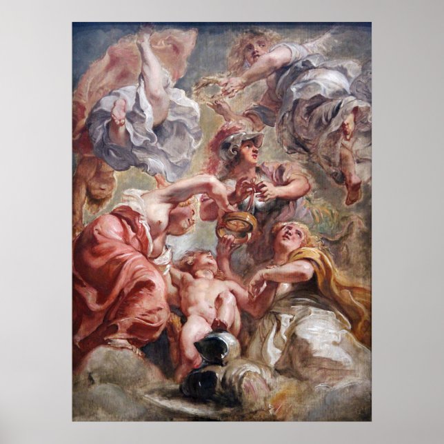Poster Rubens - Inglaterra, Escócia, Minerva e Cupid (Frente)
