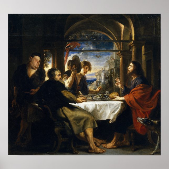 Poster Rubens - Janto Em Emmaus 1638 (Frente)