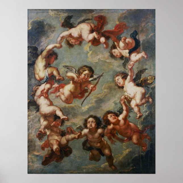 Poster Rubens - Putti- Decoração de Teto (Frente)