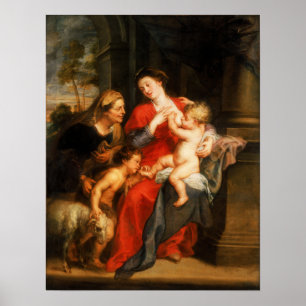 Poster Rubens - Virgem e Criança com Sts Elizabeth & John
