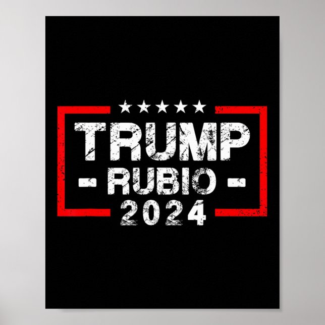 Poster Rubio 2024 Bandeira Dos Eua - Presidente Eleitoral (Frente)