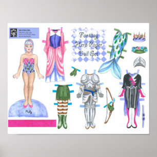 Poster Ruby Fantasy Hero Paper Doll - Toque ou exiba