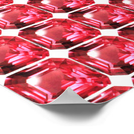 Poster Ruby Gemstone em forma de Octagon julho Birthstone