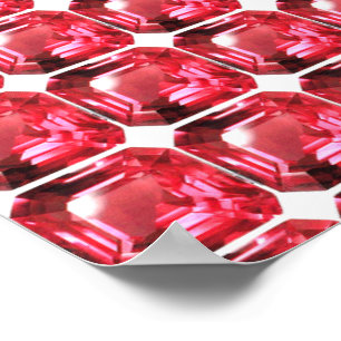 Poster Ruby Gemstone em forma de Octagon julho Birthstone