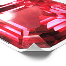Ruby Gemstone em forma de Octagon julho Birthstone