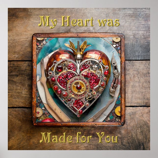 Poster Ruby Pomegranate Heart Steampunk (Frente)