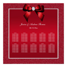 Póster Ruby Red & Na moda Gem - Gráfico de Assentos de Ca