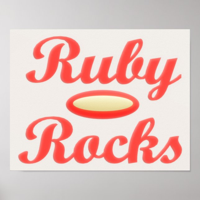 Poster Ruby Rocks design red e mellow creme (Frente)