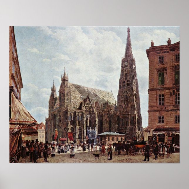 Póster Rudolf Ritter von Alt - Catedral de Stephens da Ru (Frente)