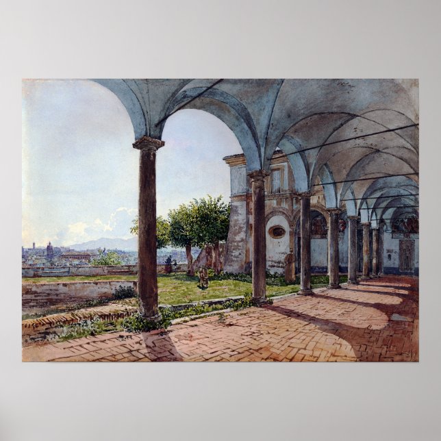 Poster Rudolf von Alt View de Sant'Onofrio on Roma (Frente)