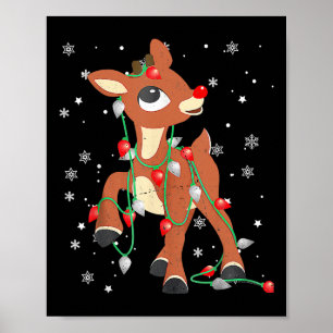 Poster Rudolph A Rena Vermelha Para Crianças E Christm