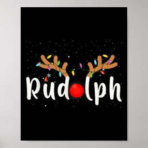 Poster Rudolph Nariz Vermelho Funny Crianças Rena Natal L