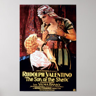 Póster Rudolph Valentino "no filho do Sheik "