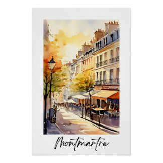 Póster Rue à Montmartre quartier de Paris