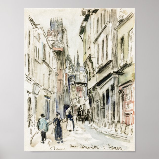 Poster Rue Damiette, Rouen (cerca de 1884) apresentada po (Frente)