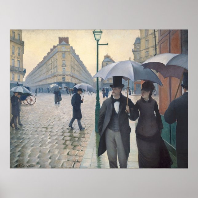 Poster Rue de Paris de Caillebotte, temps de pluie (Frente)