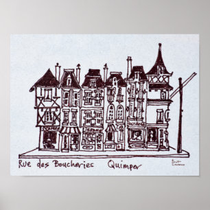 Póster Rue des Boucheries Bretanha, França