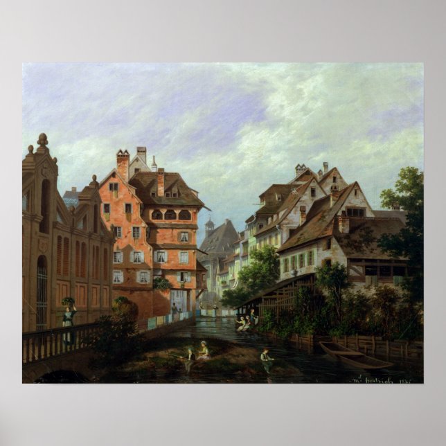 Poster Rue des Tanneurs, Colmar, 1875 (Frente)