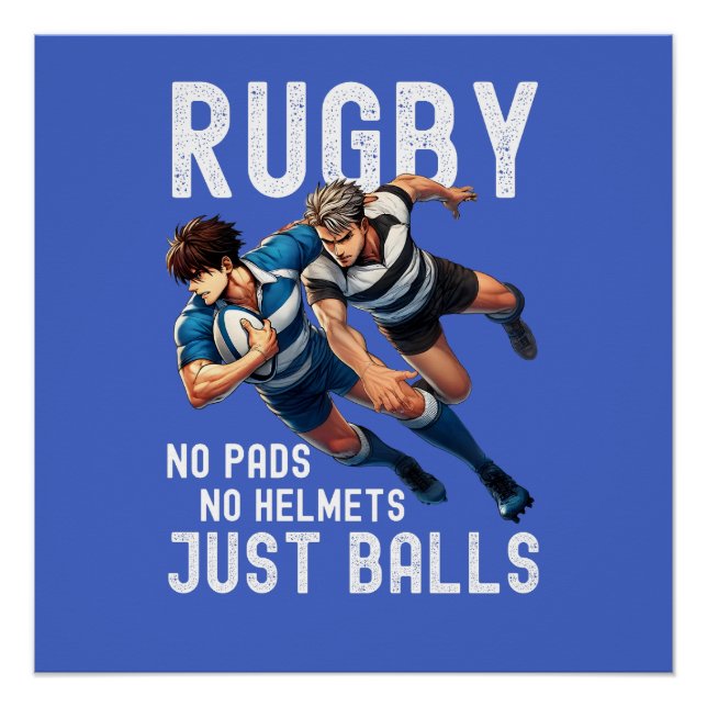 Póster Rugby Lovers | Presentes Divertidos Para Ele | Pai (Frente)