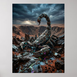Poster Ruína do Escorpião Mecânico no Deserto