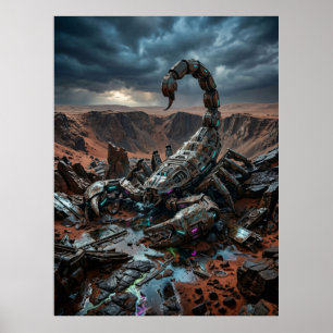 Poster Ruína do Escorpião Mecânico no Deserto
