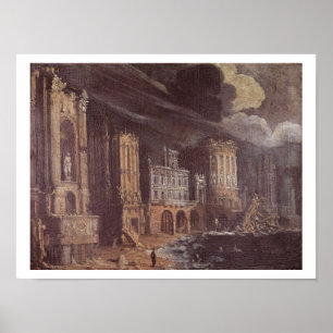 Poster Ruínas com a legenda de St Augustine (o óleo pod
